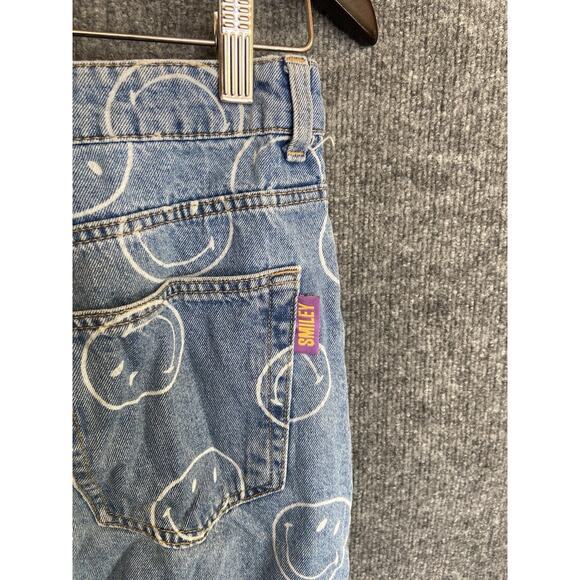 H&M Smiley Print High Waist Straight Wide Leg Denim Jeans Womens 4 - Picture 3 of 9